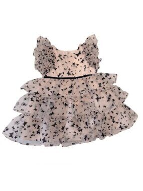 Pippin and Julie Toddler Girls Ruffled Flutter Sleeve Birthday Party Dress 3T